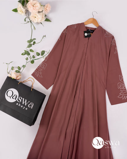 Echo of Embers Embroidery With Handwork Abaya