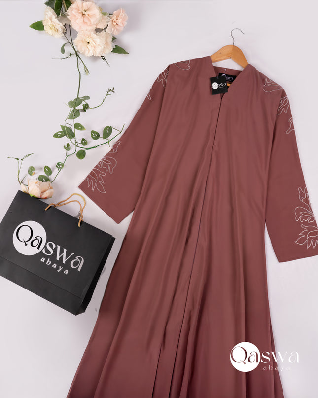 Echo of Embers Embroidery With Handwork Abaya