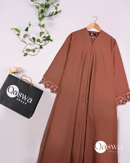 Royal Floral Embroidery With Handwork Abaya