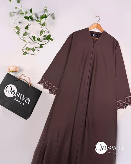 Royal Floral Embroidery With Handwork Abaya