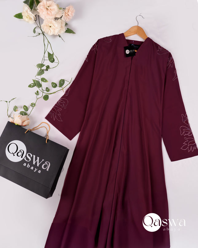 Echo of Embers Embroidery With Handwork Abaya