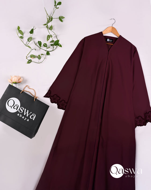 Royal Floral Embroidery With Handwork Abaya
